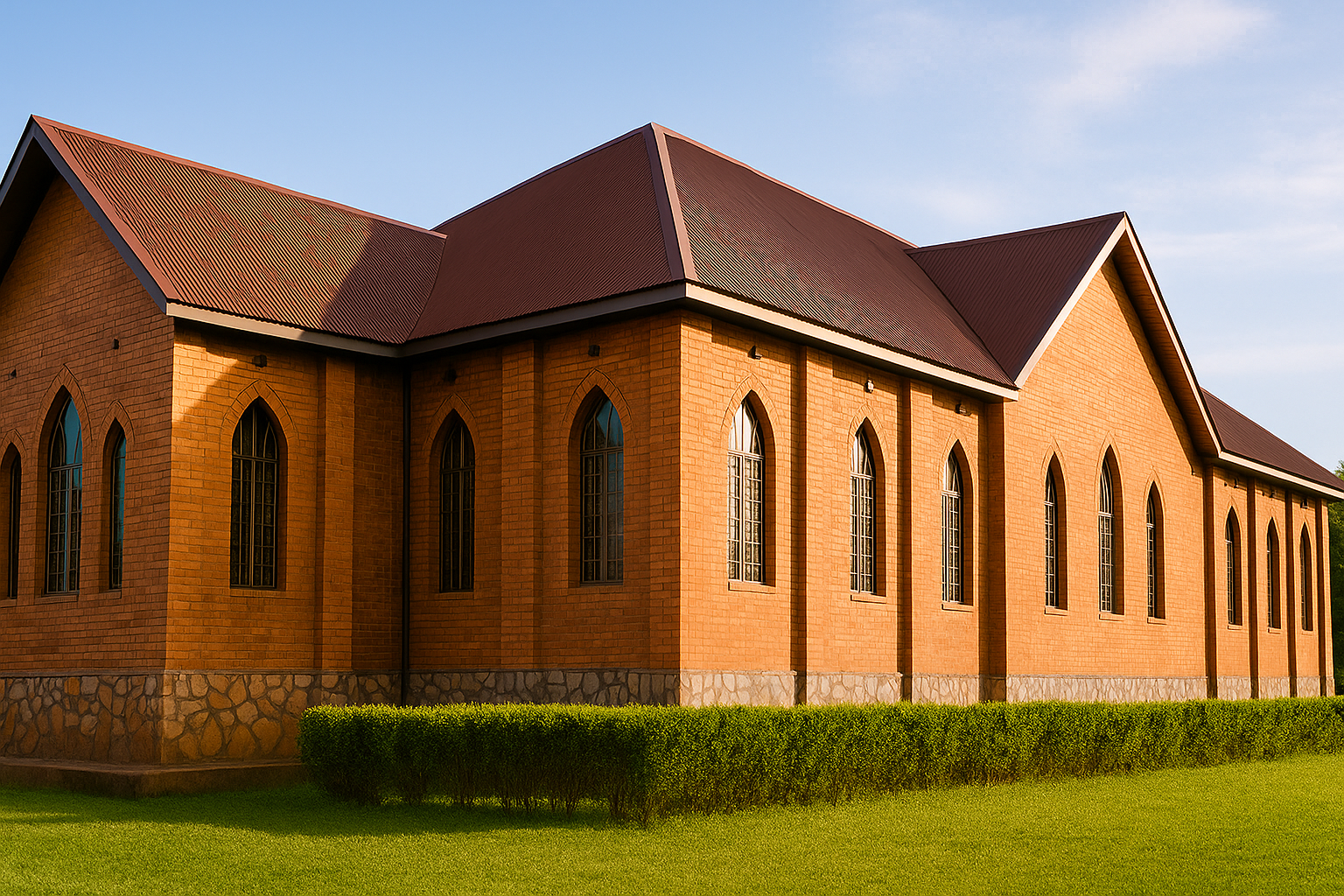 Brick church, side elevation